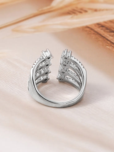 American Diamond Zirconia Layered Ring