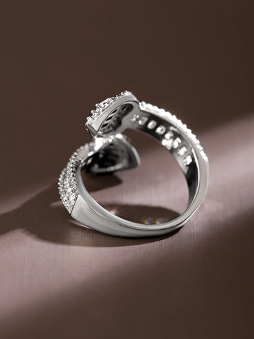 American Diamond Zirconia White Heart Ring