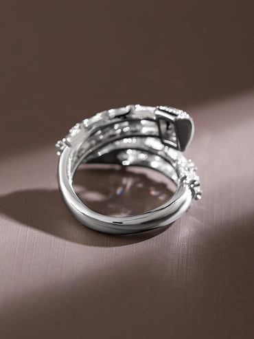 Sleek Silver American Diamond Zirconia Ring