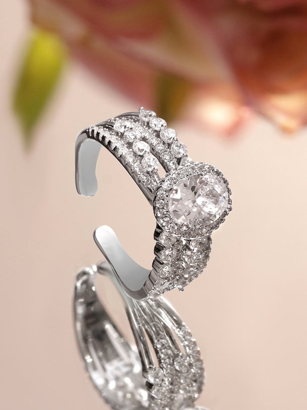 American Diamond Zirconia Studded Ring