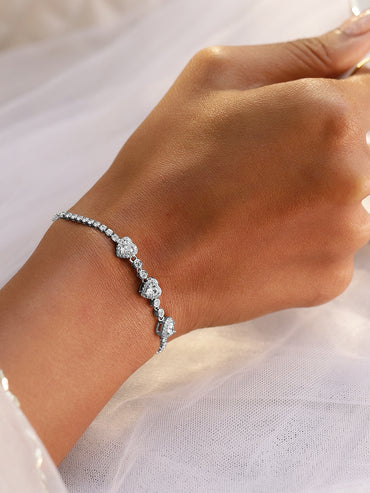 Heart filled American Diamond Zirconia Bracelet
