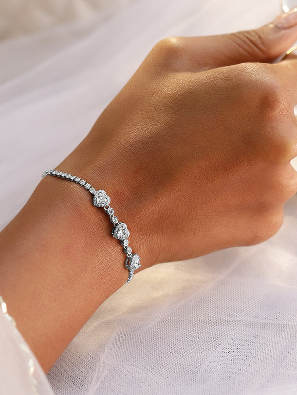 Heart filled American Diamond Zirconia Bracelet