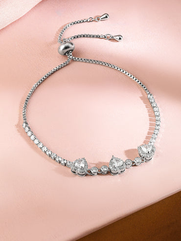 Heart filled American Diamond Zirconia Bracelet