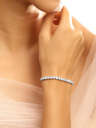 Adjustable White Tennis Bracelet
