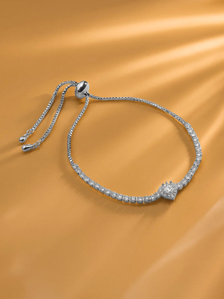 Dainty Adjustable American Diamond Zirconia Studded Bracelet