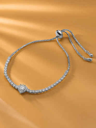 Dainty Adjustable American Diamond Zirconia Studded Bracelet