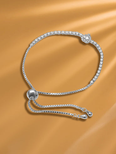 Dainty Adjustable American Diamond Zirconia Studded Bracelet
