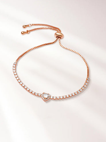 American Diamond Zirconia Studded Heart Bracelet