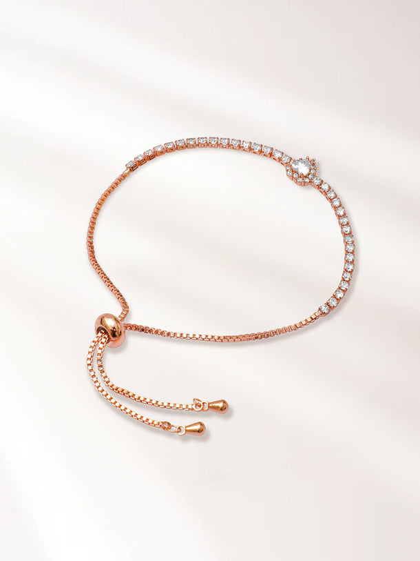 American Diamond Zirconia Studded Heart Bracelet