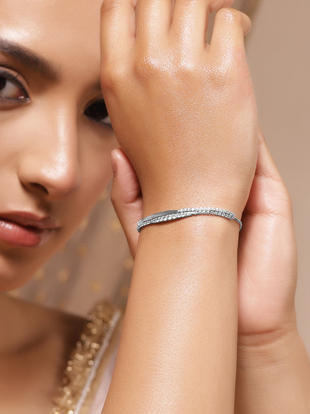 American Diamond Zirconia Silver Bracelet