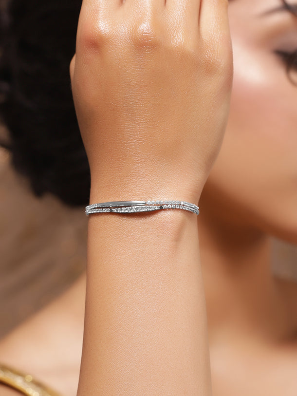 American Diamond Zirconia Silver Bracelet