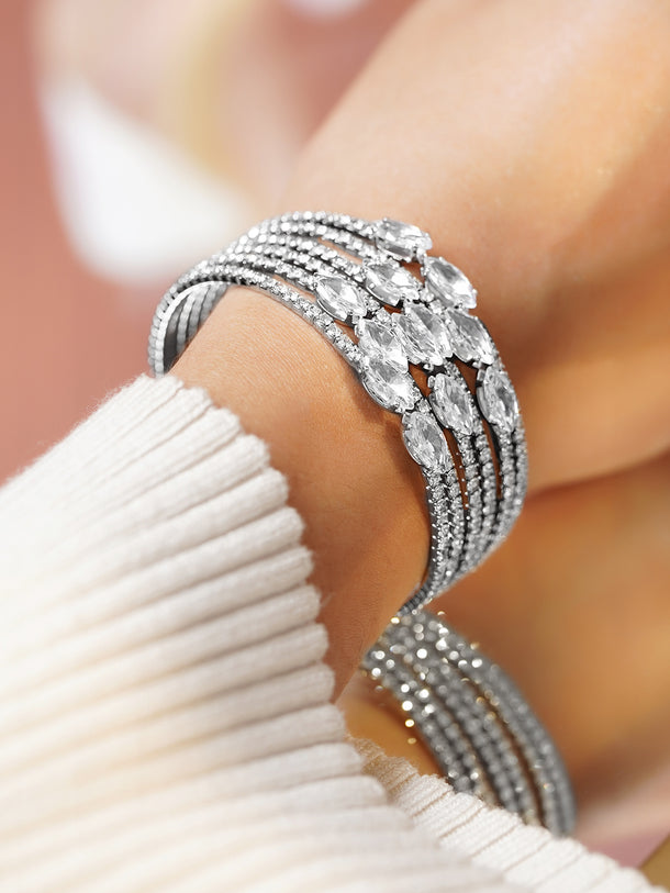 6 Layer American Diamond Zirconia Studded Bracelet