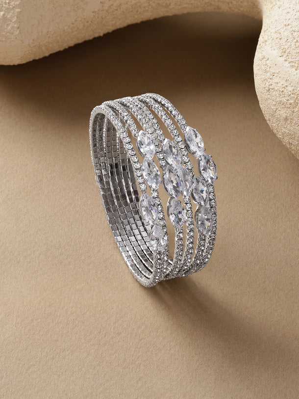 6 Layer American Diamond Zirconia Studded Bracelet
