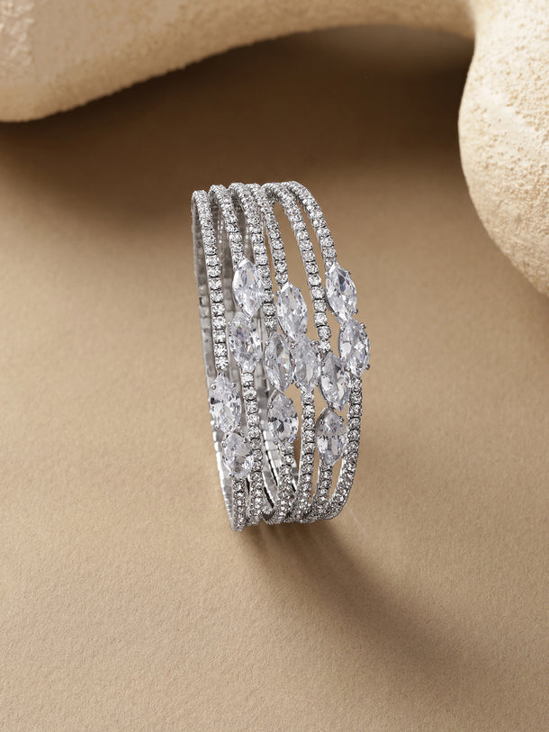 6 Layer American Diamond Zirconia Studded Bracelet