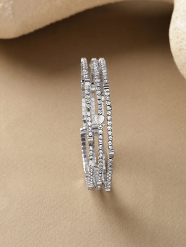 Heart Motif Silver Bracelet