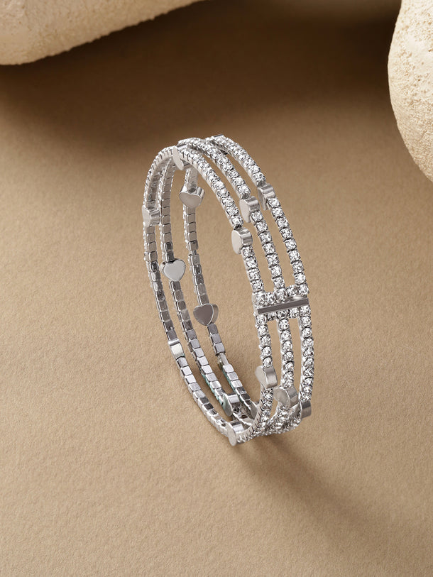 Heart Motif Silver Bracelet