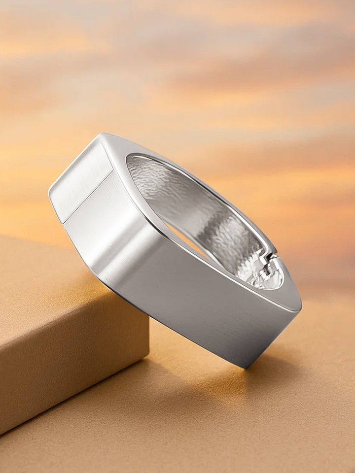 Rubans Rhodium-Plated Bangle-Style Bracelet