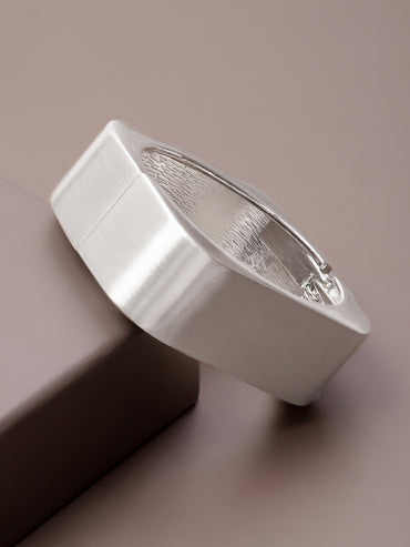 Rubans Rhodium-Plated Bangle-Style Bracelet