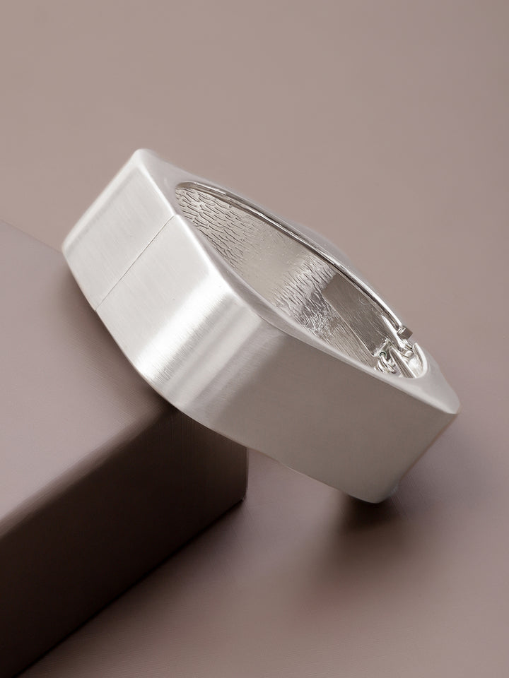 Rubans Rhodium-Plated Bangle-Style Bracelet