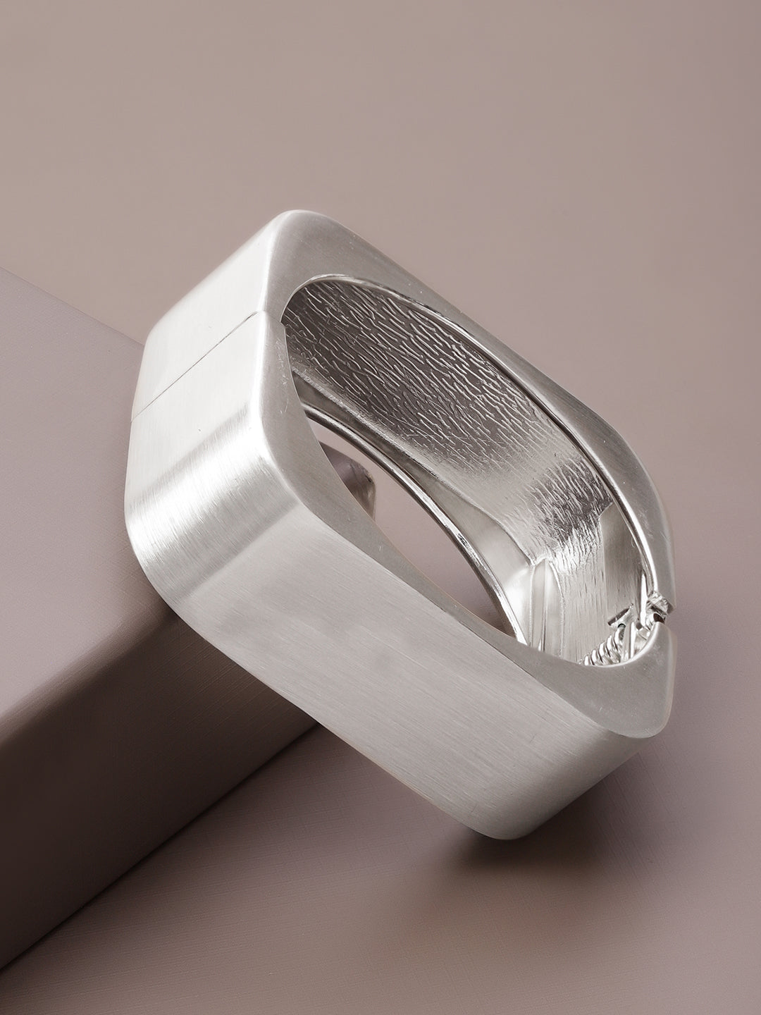 Rubans Rhodium-Plated Bangle-Style Bracelet