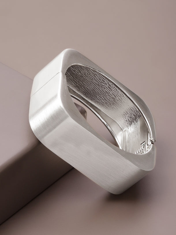 Rubans Rhodium-Plated Bangle-Style Bracelet