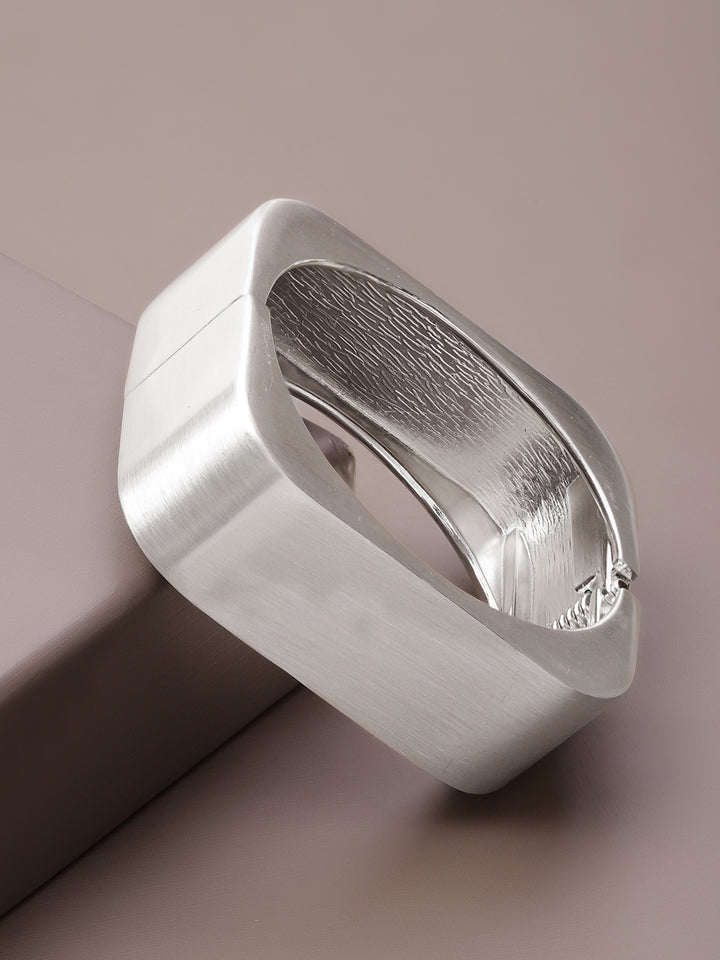 Rubans Rhodium-Plated Bangle-Style Bracelet