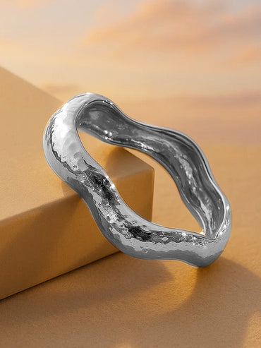 Rubans Voguish Rhodium Plated Bangle Style Bracelet