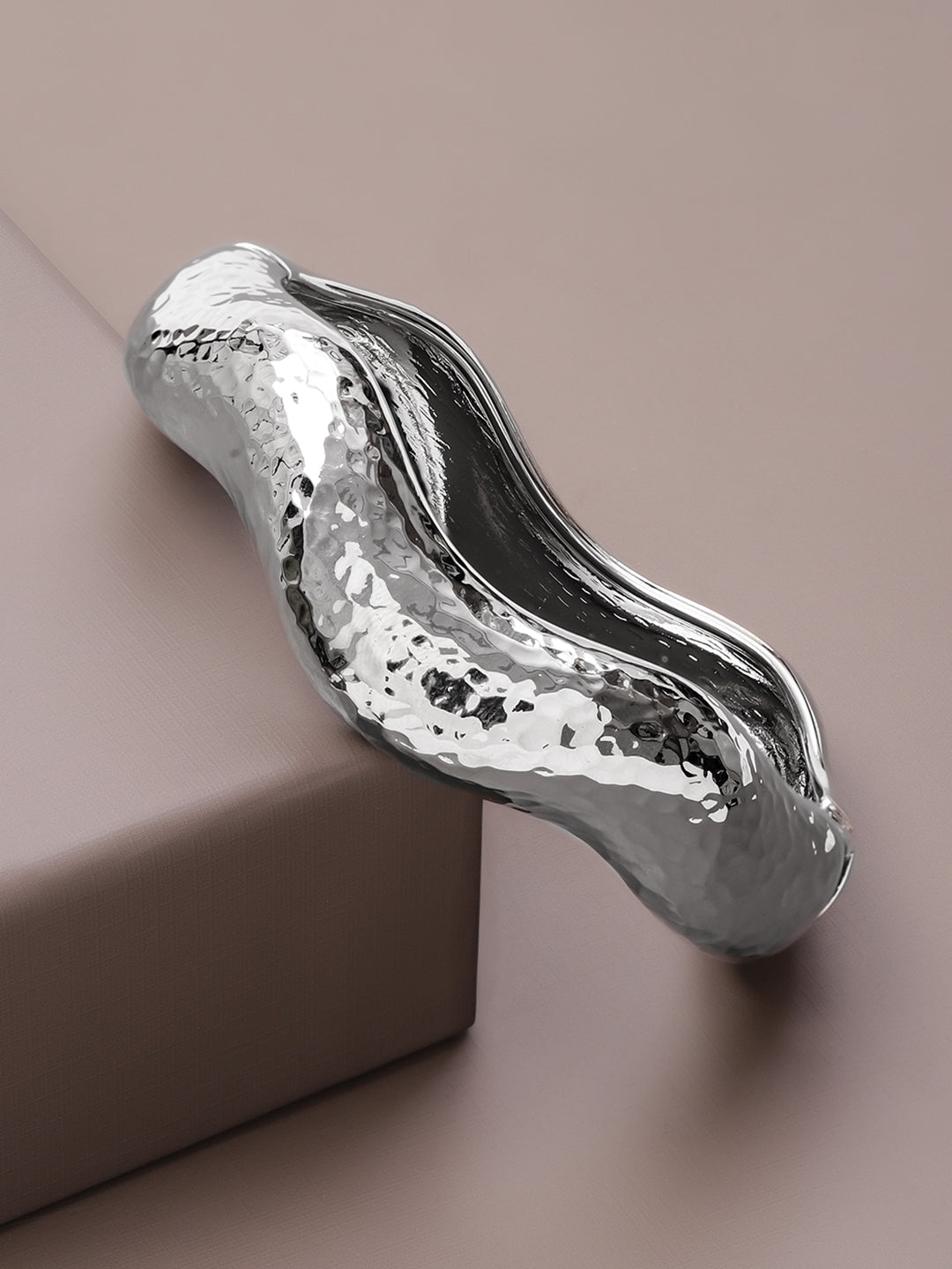 Rubans Voguish Rhodium Plated Bangle Style Bracelet