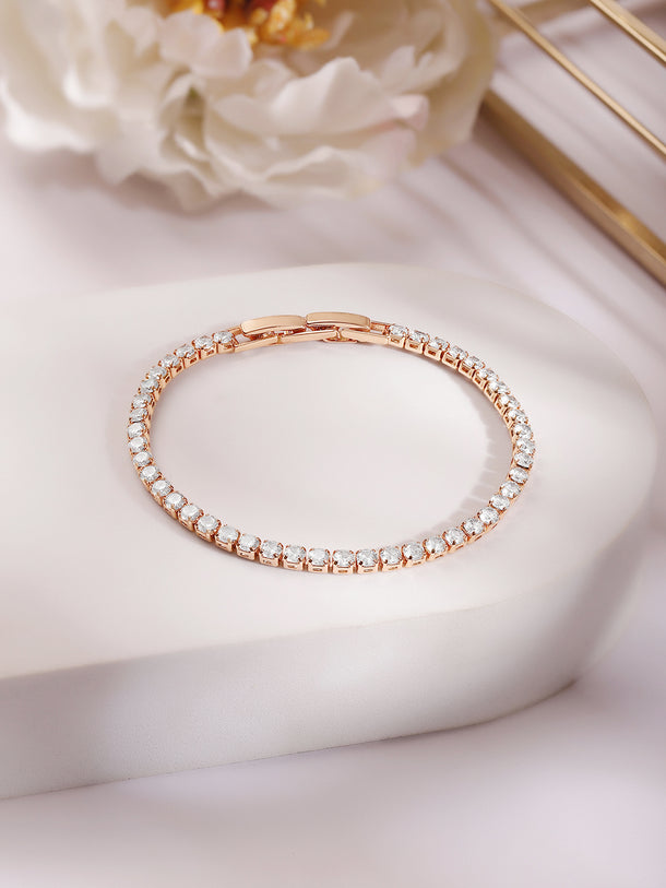 Gold Plate Zirconia Tennis Bracelet