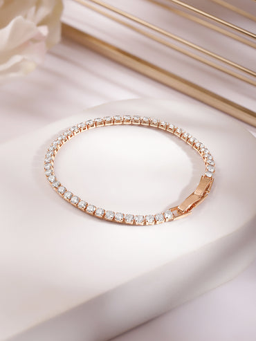 Gold Plate Zirconia Tennis Bracelet