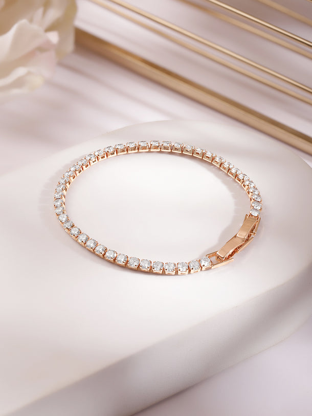 Gold Plate Zirconia Tennis Bracelet