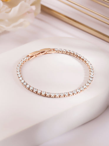 Gold Plate Zirconia Tennis Bracelet