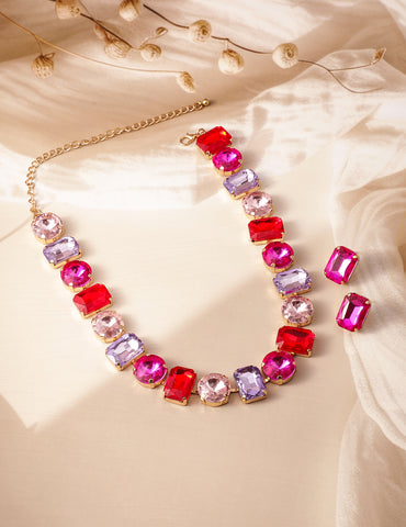 Green Crystal Party Necklace Set