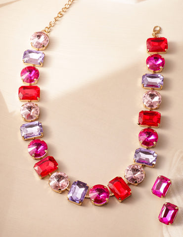 Green Crystal Party Necklace Set