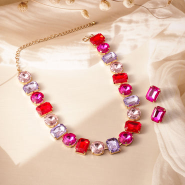 Green Crystal Party Necklace Set