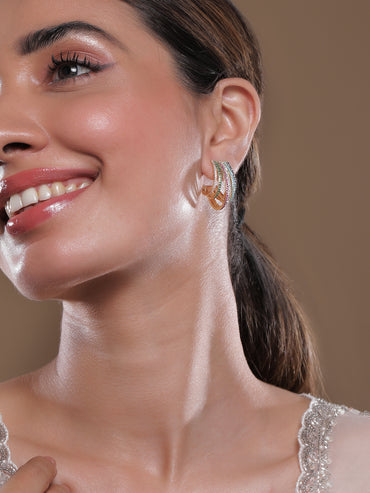 Rainbow Glow Multi Zirconia Hoops Huggies