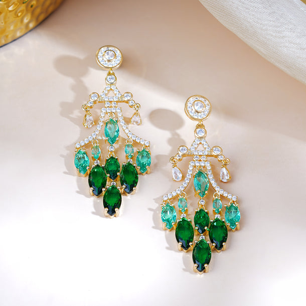 Statement Chandelier American Diamond Zirconia Danglers