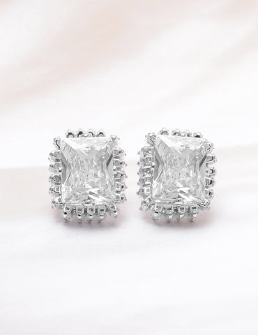 Opulent White Crystal Studs