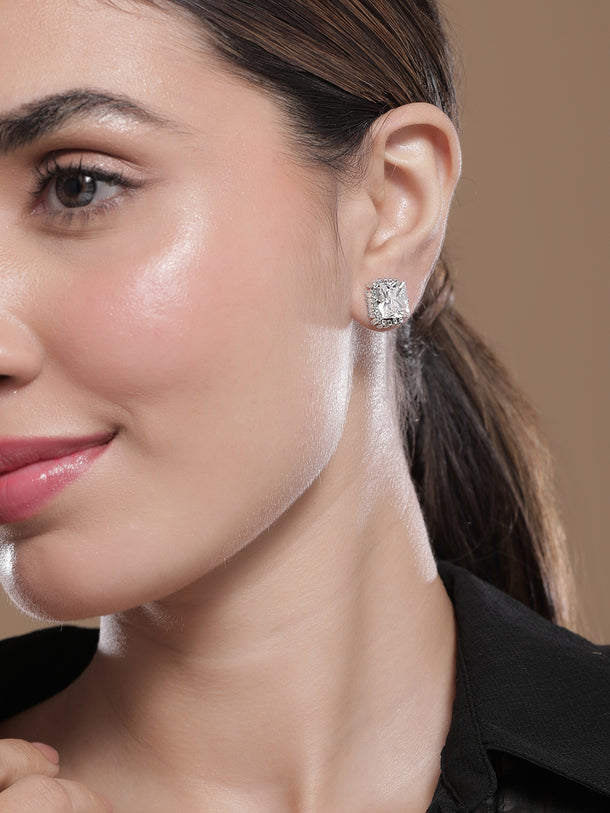 Opulent White Crystal Studs