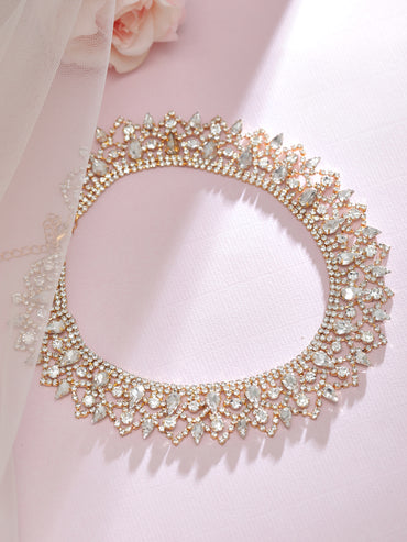Rubans Gold Plated Handcrafted Rhinestone Necklace