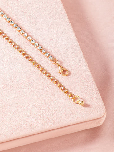 Dazzling Bow American Diamond Zirconia Studded Necklace