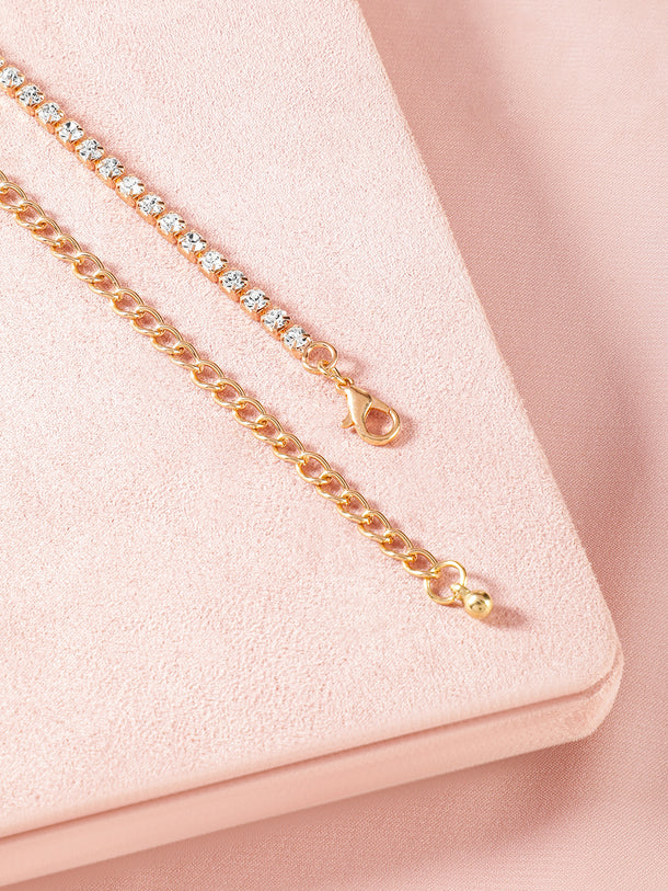 Dazzling Bow American Diamond Zirconia Studded Necklace