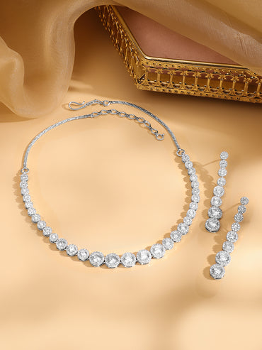 American Diamond Zirconia Necklace Set