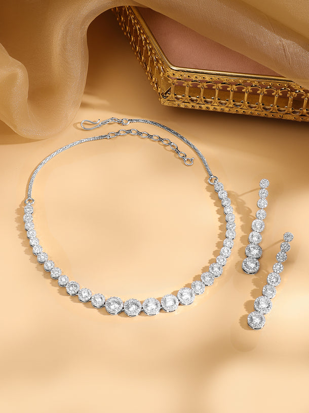 American Diamond Zirconia Necklace Set