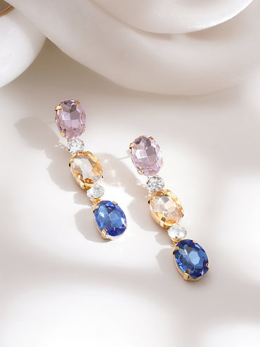 Gold Plated Multicolor Crystal Necklace Set