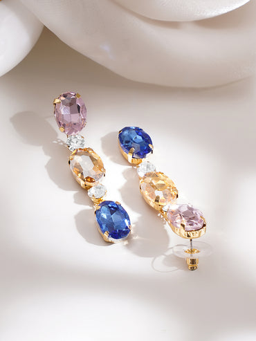 Gold Plated Multicolor Crystal Necklace Set