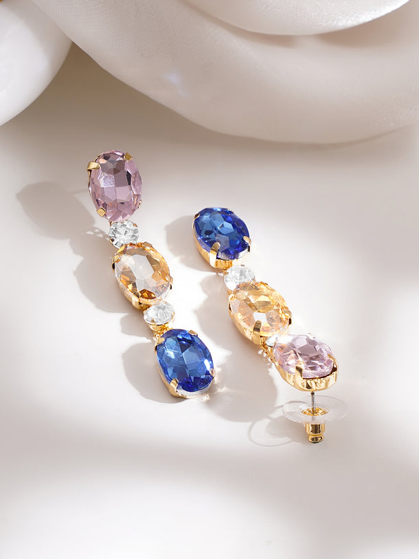 Gold Plated Multicolor Crystal Necklace Set