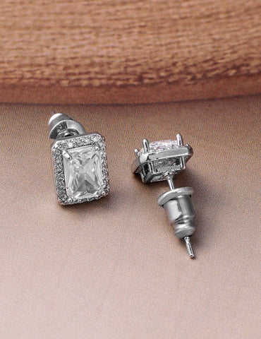 Rhodium plated Octo Pendant Set