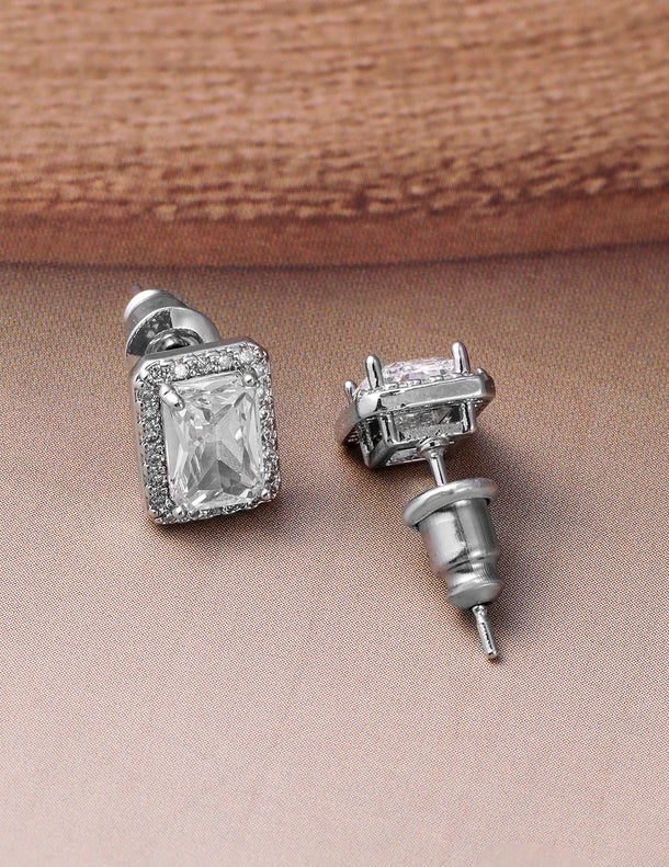 Rhodium plated Octo Pendant Set