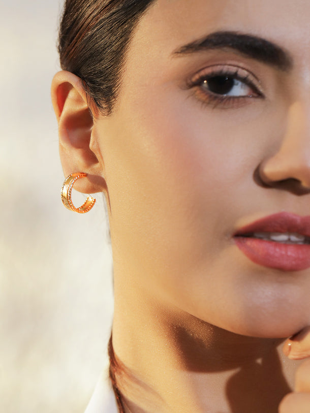 Pack of 6 Gold Toned Hoop Earrings